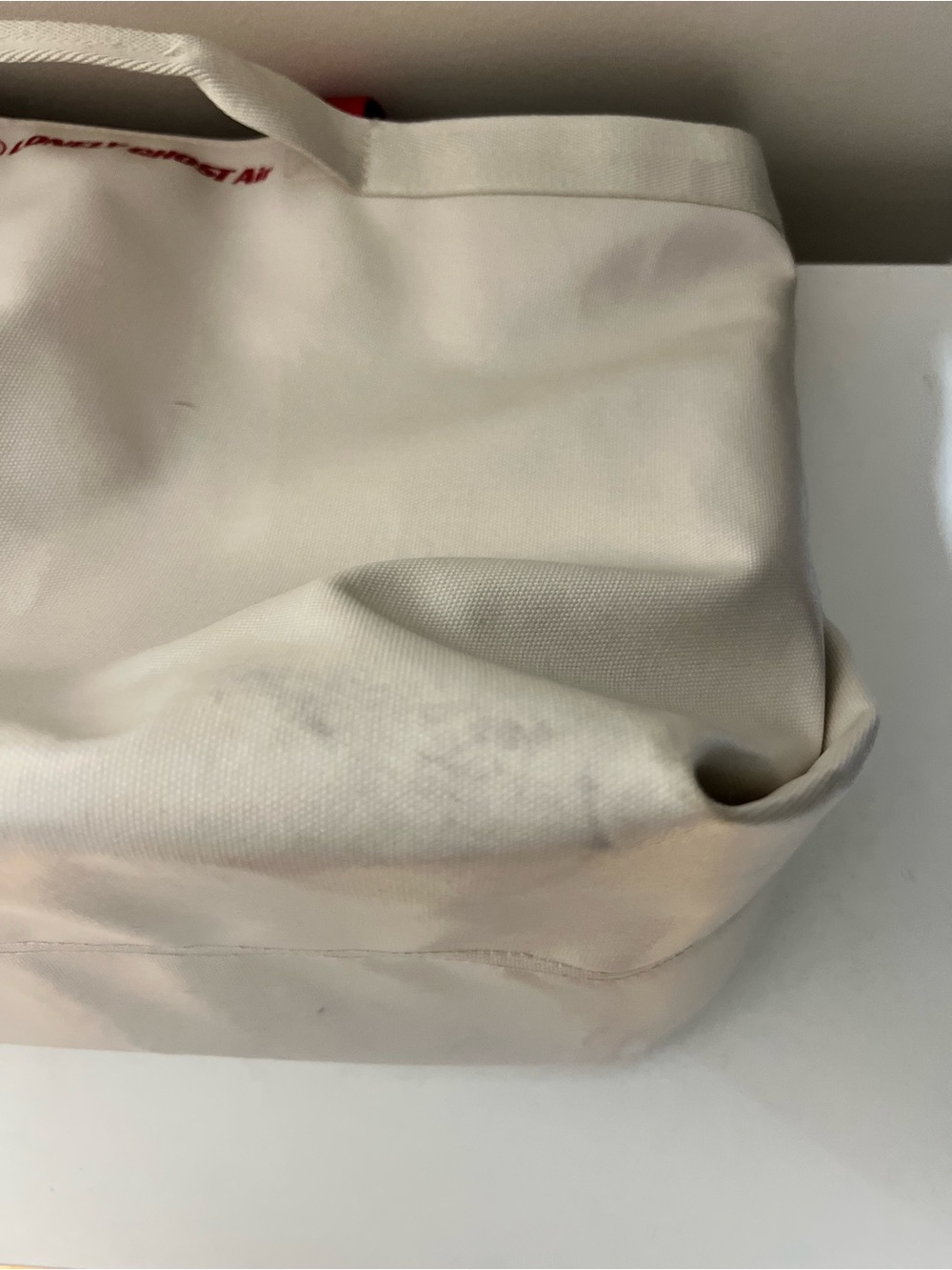 Beis x LONELY GHOST White Tote with Red Logo and Handles - Picture 10 of 10
